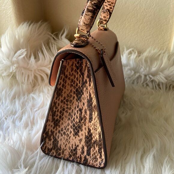 Coach Snake Embossed Trim Pepper Satchel - Picture 6 of 11